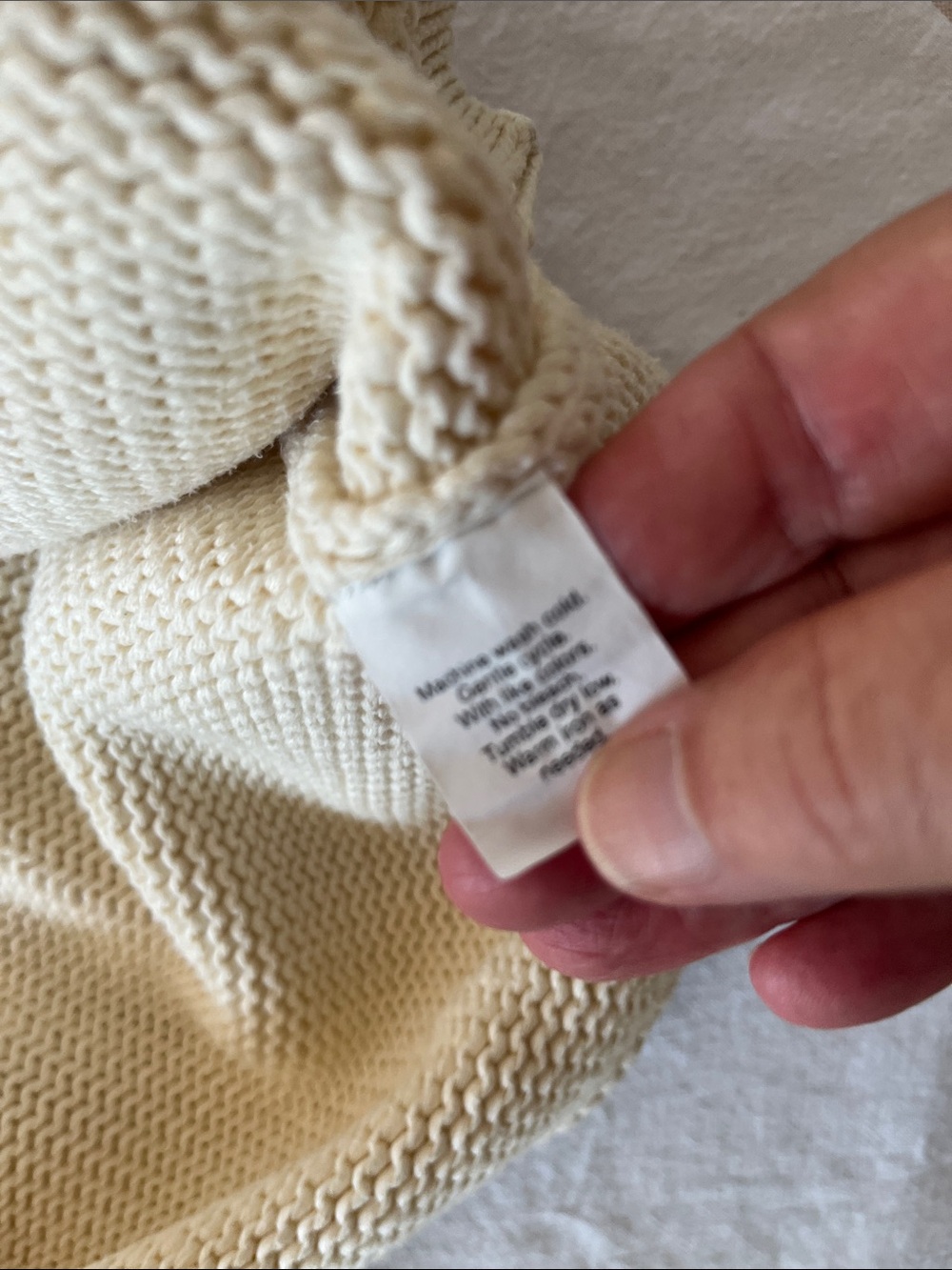 J Crew Cotton Mock Neck Sweater Cream Sz XL - Picture 6 of 6